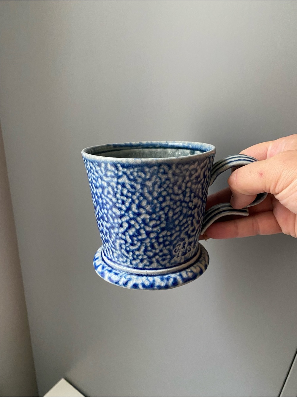 Jon Faulkner Pottery Made in Bermuda gorgeous blue mug